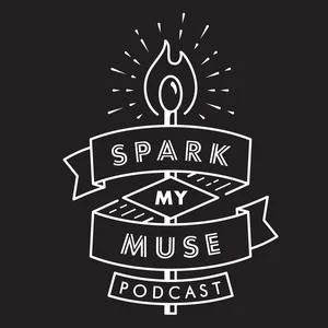 Black and white logo for spark by muse podcast